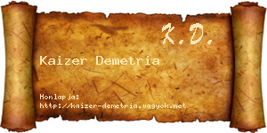 Kaizer Demetria névjegykártya